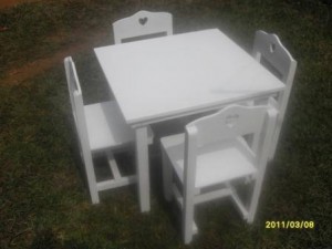 plain table set in white